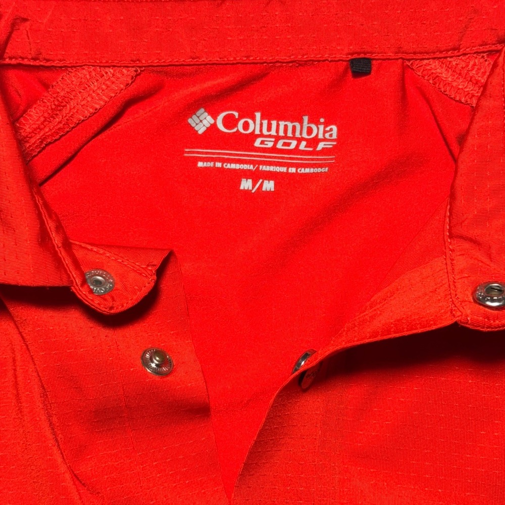 Columbia Golf Syracuse Orange Polo Shirt Mens Medium Omni Wick NCAA Performance - Picture 7 of 7